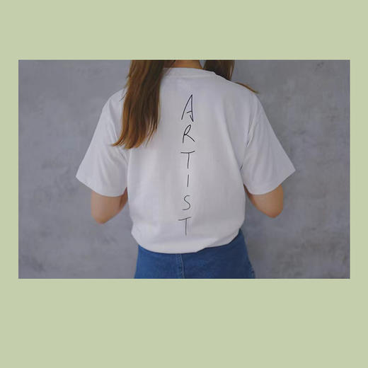 白色印刷T恤-十点睡觉《艺术家的狗》 商品图5