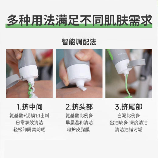 【美妆饰品】ABC氨基酸双管泥膜洗面奶清洁控油毛孔保湿洁面乳男女士通用 商品图3