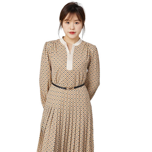 oldcolour2021秋商场同款法式气质长袖收腰连衣裙N32103247 商品图4