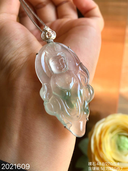 2021609，高冰飘翠观音吊坠，49999 商品图2