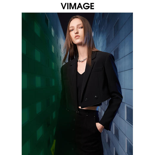 VIMAGE纬漫纪秋季新款时尚个性帅气可拆卸风衣外套V1804412 商品图0
