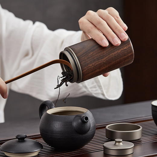初心| 黑檀茶叶罐整木 商品图4
