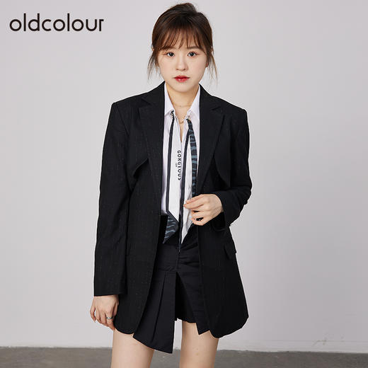 oldcolour春秋商场同款气质长袖休闲小子装外套女通勤N32048228 商品图0