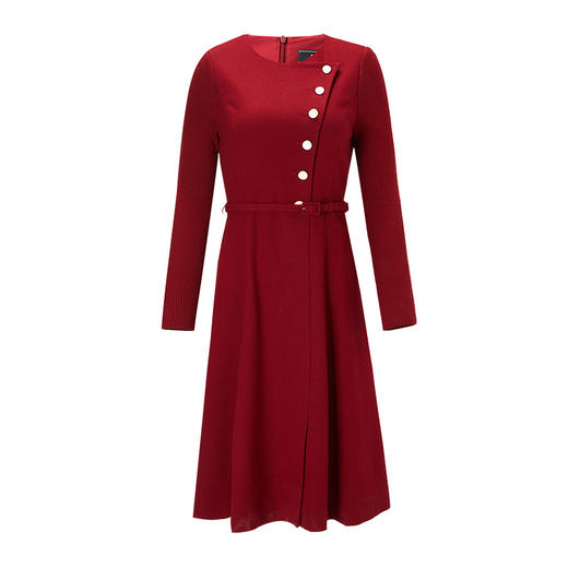 EITIE爱特爱冬季圆领收腰显瘦通勤连衣裙6807531（注意要干洗） 商品图6