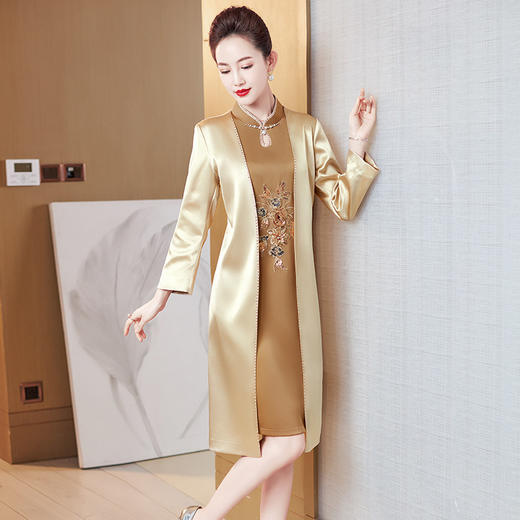 婚礼服春秋季，婚宴年轻假两件喜婆婆连衣裙LC-2238 商品图2