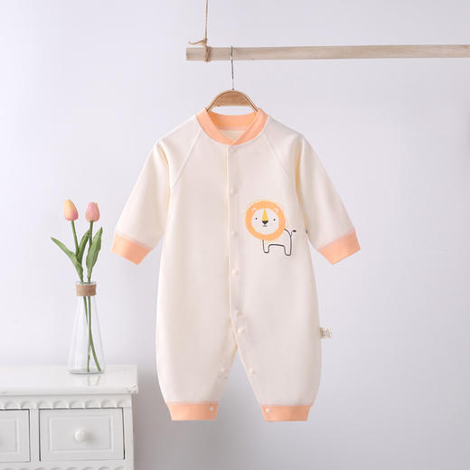 【无骨裸穿 平滑舒适】宝宝秋季衣服新生儿A类全棉婴儿连体衣秋装长袖爬服幼童爬服 商品图8