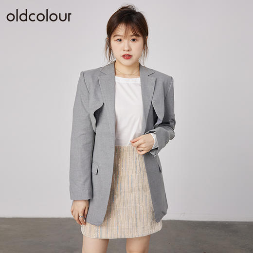 oldcolour春秋商场同款气质长袖休闲小子装外套女通勤N32048228 商品图1