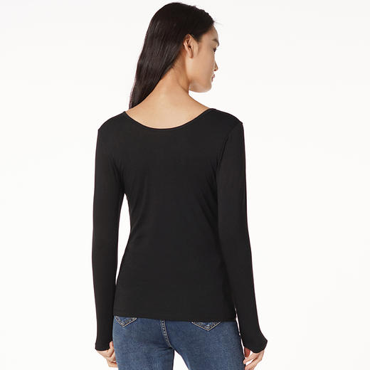 都市丽人轻暖5至15度女士棉质单件超薄RC5050薄单件上衣保暖衣LW2DA1 商品图2