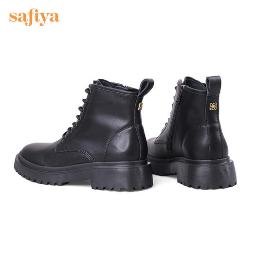 【春节不打烊】Safiya/索菲娅  马丁靴2022冬季新潮英伦风厚底增高侧拉链机车皮靴 SF24116023 商品图10