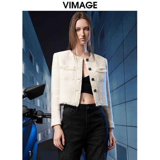  VIMAGE纬漫纪秋季新款时尚气质小香风短外套V1803428 商品图5