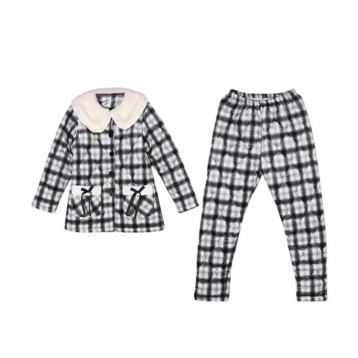 都市丽人舒适外出女士加厚夹棉套装贝贝绒夹棉加厚家居服长袖睡衣LH21K9 商品图3