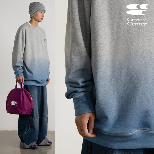 CryingCenter 蓝灰渐变和奶黄渐变卫衣 经典基础加绒 哭喊中心 商品图2