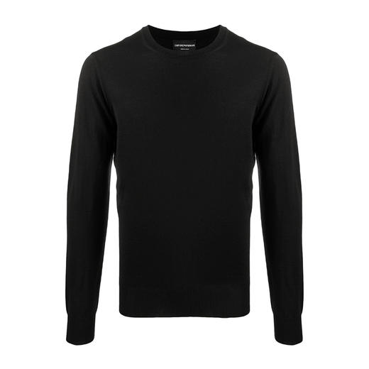 EMPORIO ARMANI 阿玛尼 男士羊毛圆领长袖针织衫 黑色 8N1M42 1M67Z 0999 商品图0