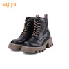 【春节不打烊】Safiya/索菲娅2022冬季新款短靴英伦风厚底高帮工装机车马丁靴女 SF24116070 商品缩略图8