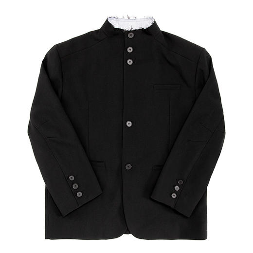 CryingCenter 日系热血毛边立领黑色宽松廓形西装外套 垫肩可拆卸 商品图4