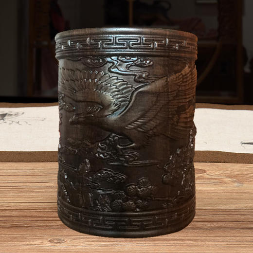 华喜好物 新疆库尔班手工坊科克亚.手工笔筒 商品图2