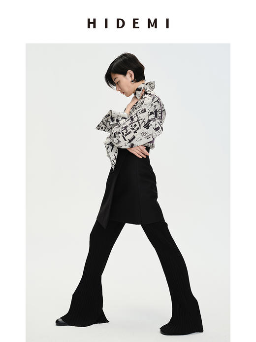 HIDEMI “我们做印花”城市剪影水洗棉廓形衬衫 商品图7