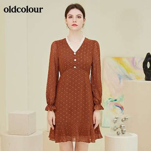 oldcolour2021秋季商场同款长袖连衣裙N32103266 商品图0