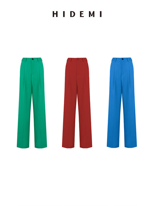 HIDEMI 浪漫冬日亮色系厚款阔腿裤 商品图2