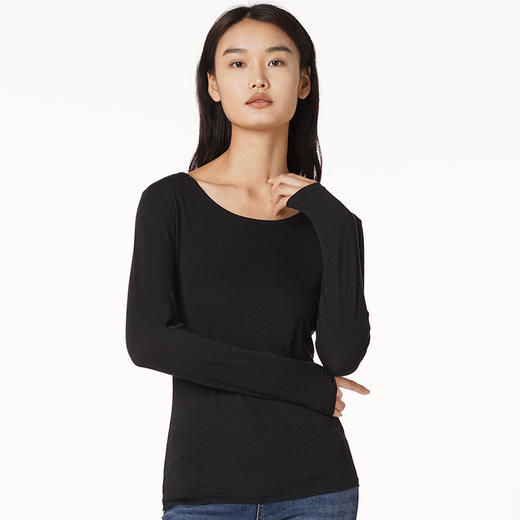 都市丽人轻暖5至15度女士棉质单件超薄RC5050薄单件上衣保暖衣LW2DA1 商品图0