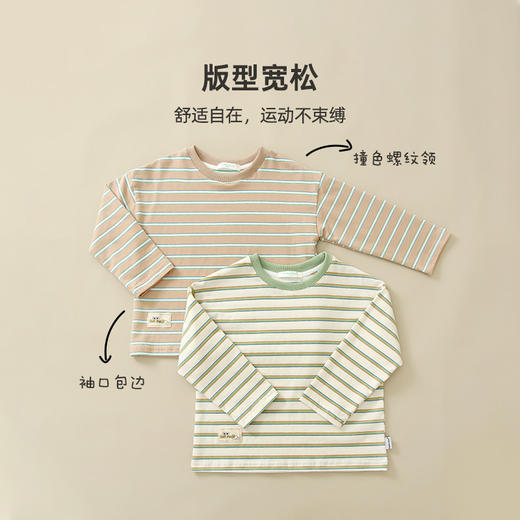 【100元任选10件】【柔软精梳棉 贴身不磨肌肤】简约百搭条纹T恤PQTX2209 商品图3