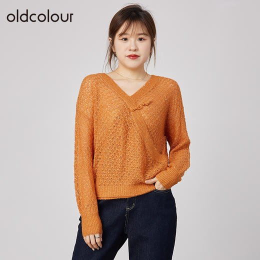oldcolour2021秋商场同款气质甜美宽松简约针织衫女N32052234 商品图1