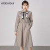 oldcolour2021秋商场同款纯色高腰显瘦气质连衣裙N32103249 商品缩略图3