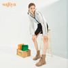 【春节不打烊】Safiya/索菲娅 2022冬季新款秋冬圆头后拉链系带百搭短靴 SF24116038 商品缩略图10