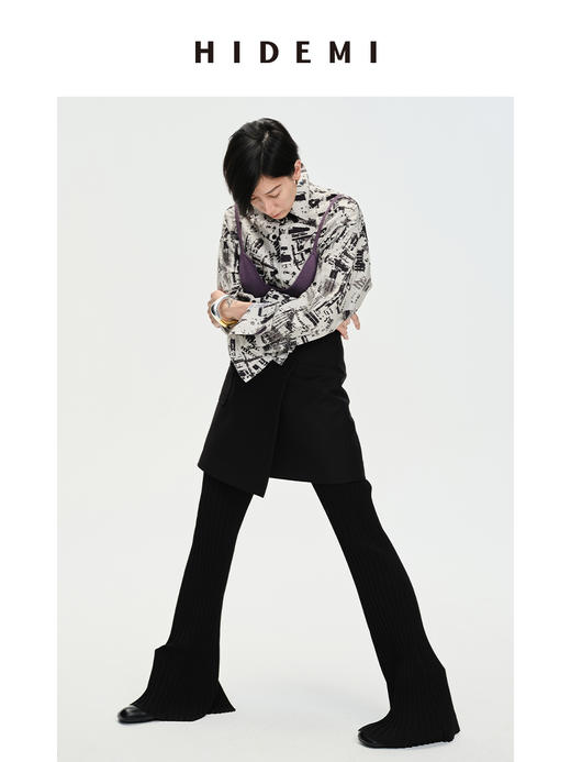 HIDEMI “我们做印花”城市剪影水洗棉廓形衬衫 商品图6