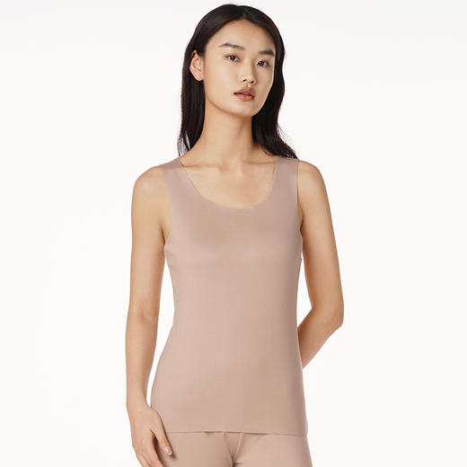 都市丽人轻暖5至15度女士薄款保暖背心阳离子罗纹绒薄单件背心保暖衣LW2FA1 商品图0