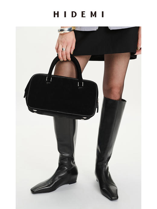 HIDEMI 麂皮波士顿双肩带小号 商品图2