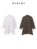 HIDEMI 褶皱花苞极简廓形两穿中长款衬衫 白色/巧克力色 商品缩略图7