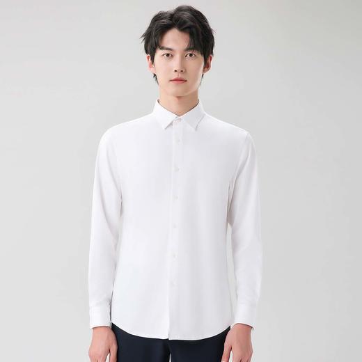 圣得西男士长袖衬衫年秋季时尚弹力宽松商务休闲白衬衣男2252954051 商品图2