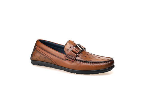 豪麟名鞋奥莱都彭男鞋鸵鸟皮革+牛皮革商务鞋E31220729咖啡色  原价4660元 商品图0