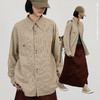 CryingCenter 椰咖灰条纹 洗水棉麻宽松长袖衬衫 哭喊中心 商品缩略图3