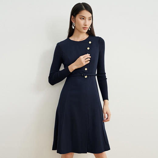 EITIE爱特爱冬季圆领收腰显瘦通勤连衣裙6807531（注意要干洗） 商品图8