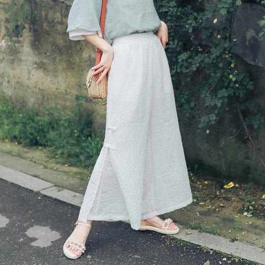 2022年新款文艺范复古双层棉麻阔腿裤女宽松直筒瑜伽休闲裤XYF-882 商品图2