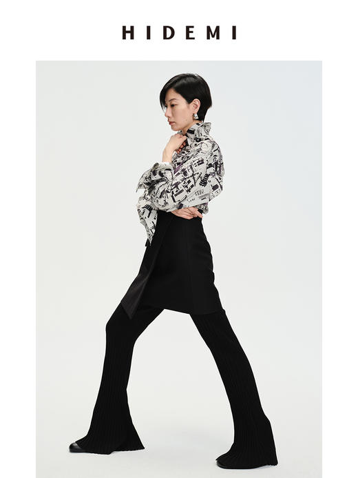 HIDEMI “我们做印花”城市剪影水洗棉廓形衬衫 商品图9