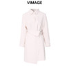 VIMAGE纬漫纪秋季新款纯色百搭收腰不规则裙摆连衣裙V1807443 商品缩略图0