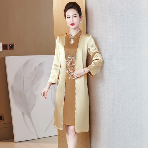 婚礼服春秋季，婚宴年轻假两件喜婆婆连衣裙LC-2238 商品图4