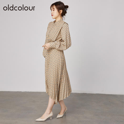 oldcolour2021秋商场同款的收腰显瘦气质不规则连衣裙N32103224 商品图2