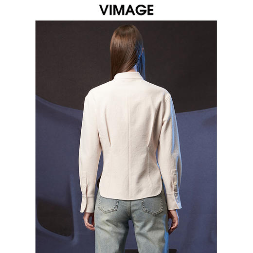 VIMAGE纬漫纪秋季新款时尚立领收腰显瘦衬衫上衣V1809417 商品图5