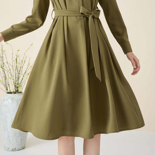 玳莎衬衫连衣裙女 秋季设计感长袖收腰显瘦气质中长款裙子 BC35303 商品图2