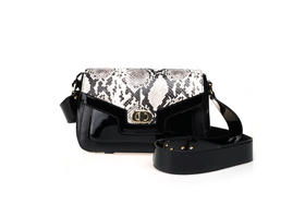 豪麟名鞋奥莱VALENTINO ORLANDI女包牛移膜革手袋V26075黑色  原价6600元