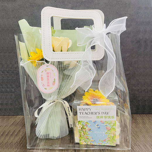 教师节礼盒（3寸蛋糕+仿真花束） 商品图1