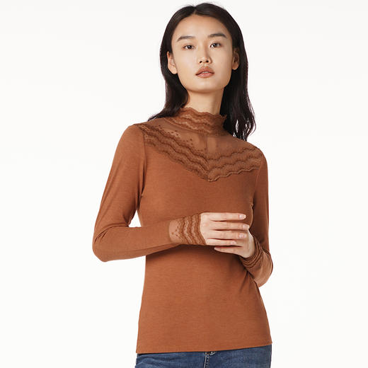 都市丽人轻暖5至15度女士发热纤维单件巴素兰发热绒薄单件上衣保暖衣LW25A2 商品图1