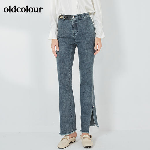 oldcolour2021秋季商场同款时尚潮流水洗牛仔裤女N32113204 商品图2