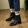 ZHR裸靴女2024年秋冬方头粗跟爆款小短靴时通勤尚百搭瘦瘦靴 A-3348 商品缩略图3