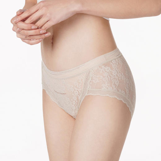 都市丽人时尚系列薄透丝滑蕾丝网布单品内裤三角中叉女士内裤LK22A6 商品图1