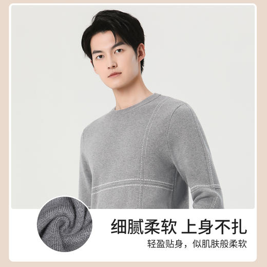 圣得西男士圆领套头保暖加厚毛衣中青年百搭潮流毛衫2362950903 商品图3